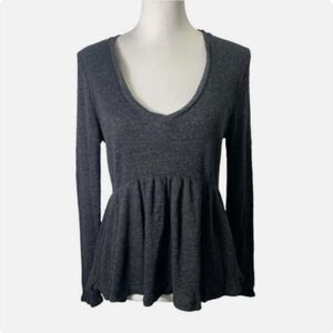 T.La (Anthropologie) Long Sleeve Peplum Top